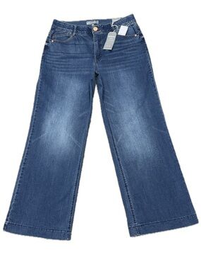 👖👟 WIT & WISDOM *NWT* AbSolution Wide Leg Jeans Medium Wash Blue | Women's 14